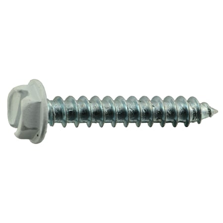 Midwest Fastener Sheet Metal Screw, #8 x 1 in, Painted Steel Flange Hex Head Slotted Drive, 100 PK 53807